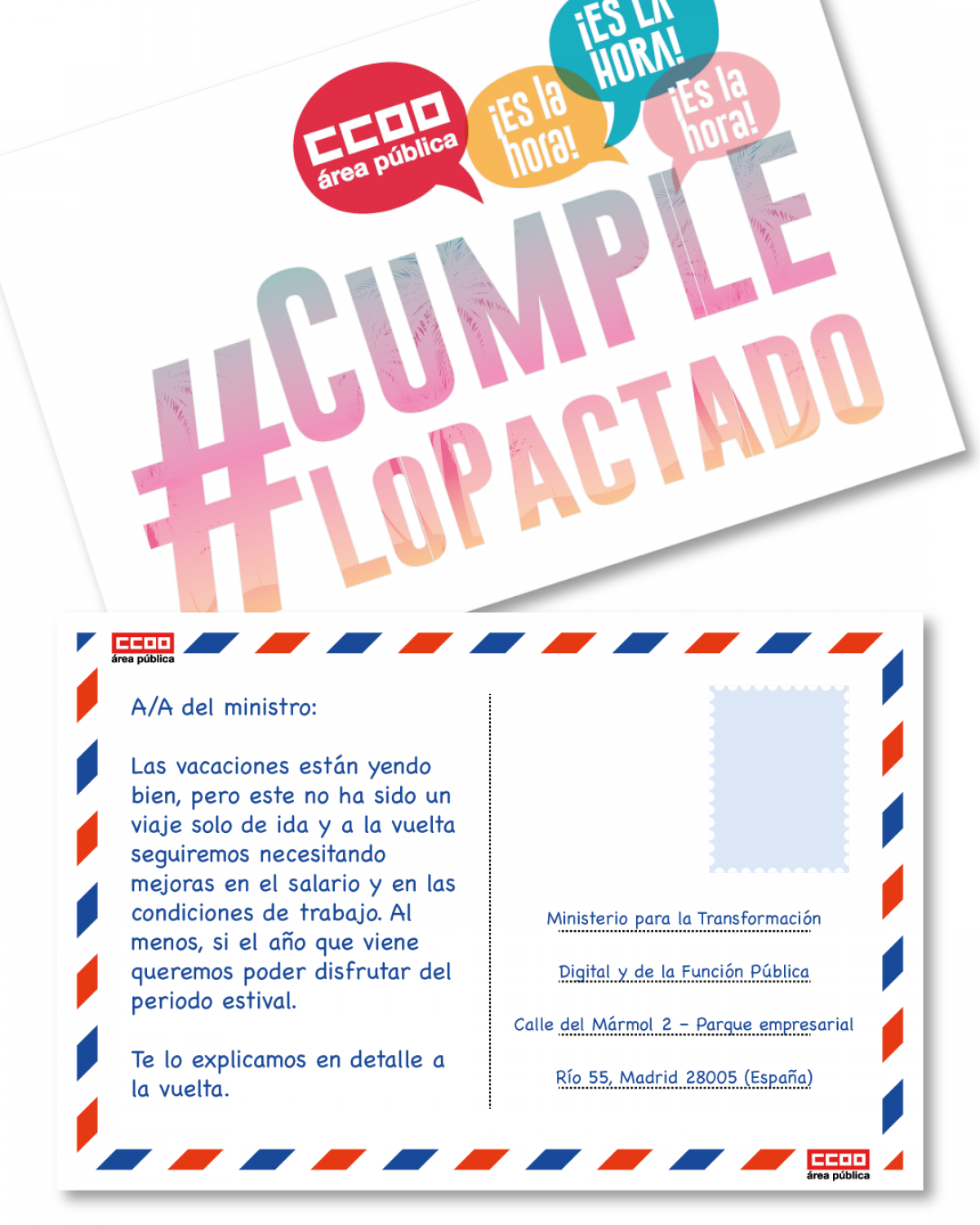 Las vacaciones acaban, las reivindicaciones continuan. #Cumplelopactado